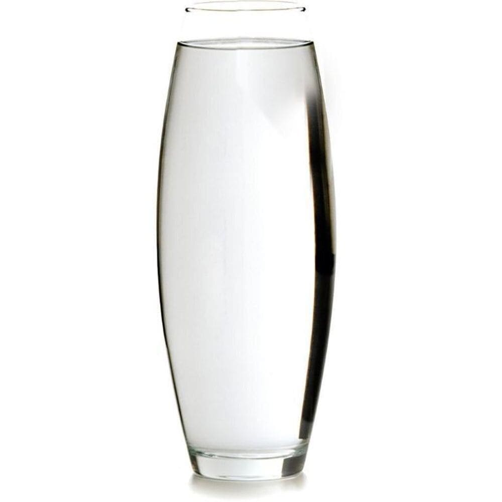 Vaso De Vidro Incolor Ornamental Design Oval 38X15Cm