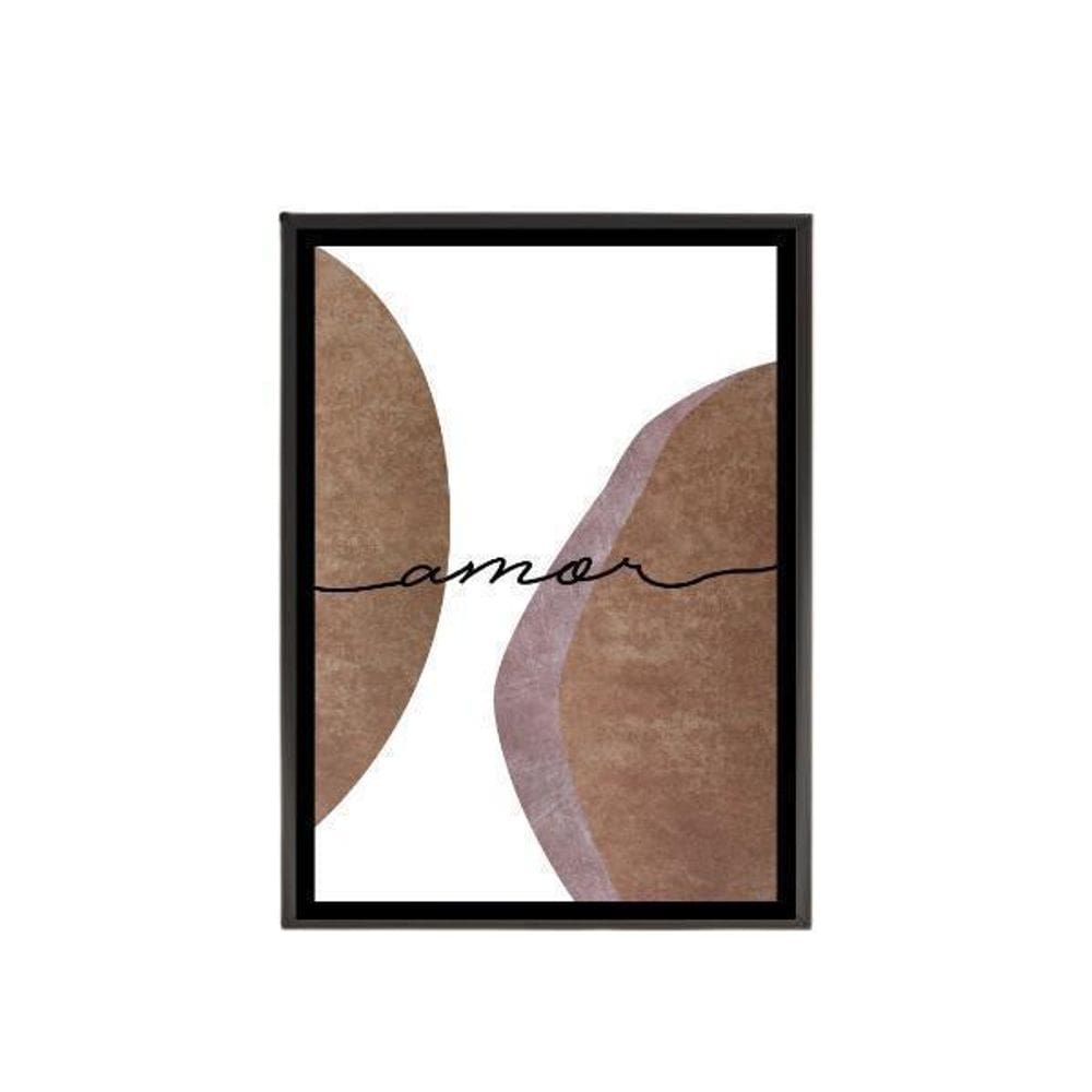 Quadro Decorativo Amor Abstrato Marrom 20X30Cm