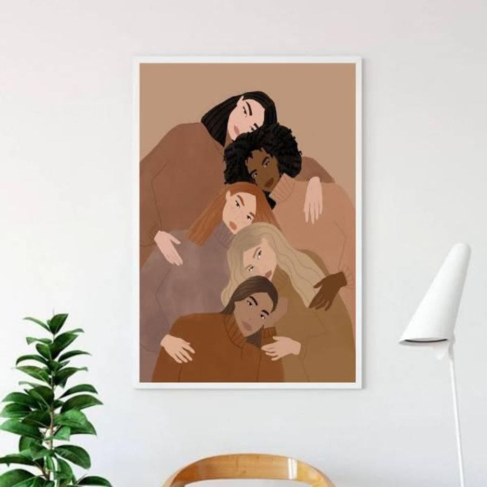 Quadro Decorativo Mulheres Unidas Não Serão Vencidas 34x23cm