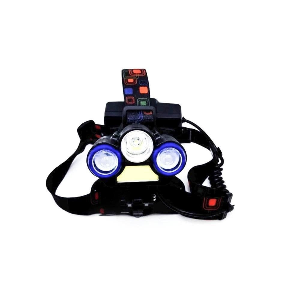 Farol Led Cabeça/Bicicleta Lanterna Recarregável T6 4 Leds