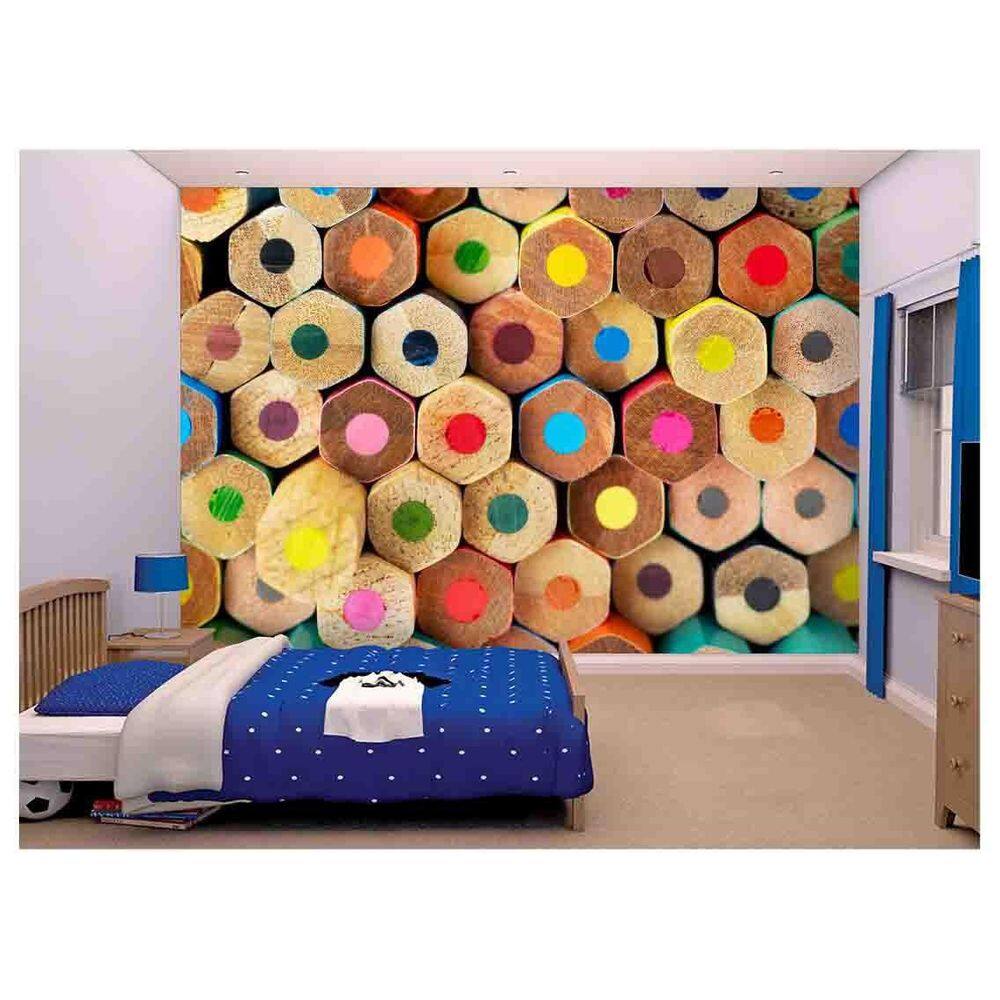 Papel De Parede Infantil Lápis De Cor Escola  Azs84