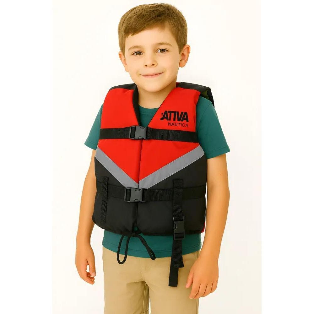 Colete Infantil Canoa 2.0: Segurança E La Vermelho 30Kg