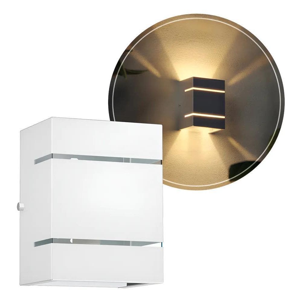 Arandela Led Alumínio 2 Frisos Elegante Parede Muro Branco