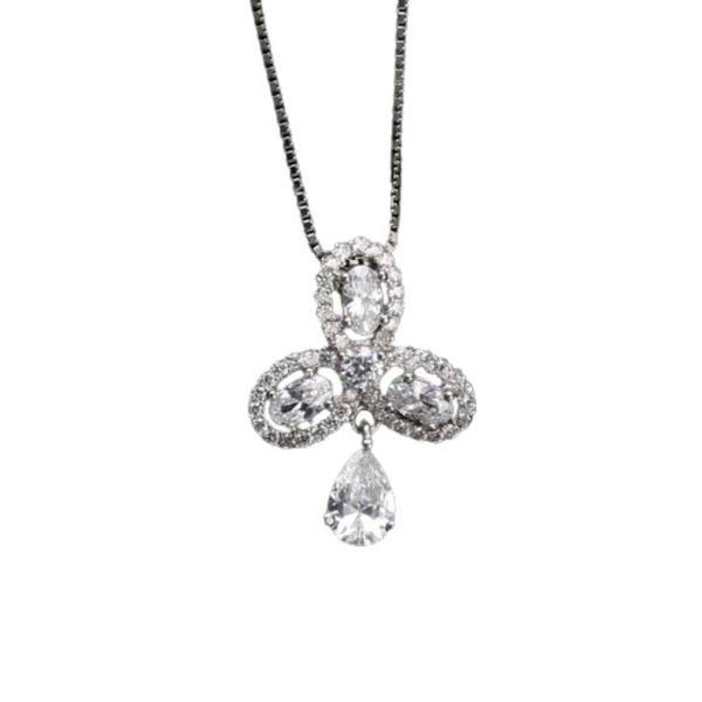 Colar Prata Com Pingente 3 Folhas