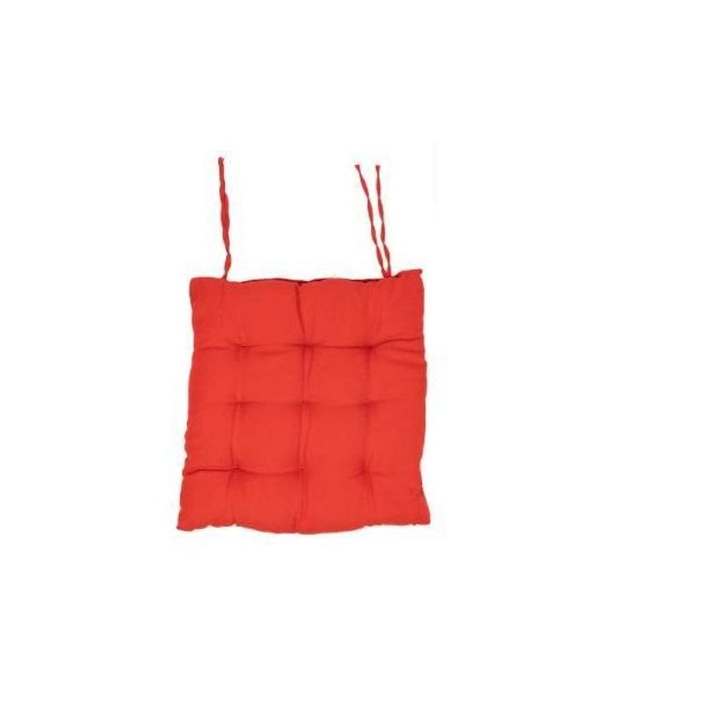 Kit Com 6 Almofadas Futon Assento Para Cadeira - Vermelha