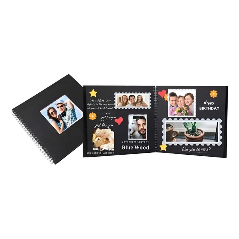 Álbum Scrapbook & Assinaturas Pretas: Memórias Ún Preto