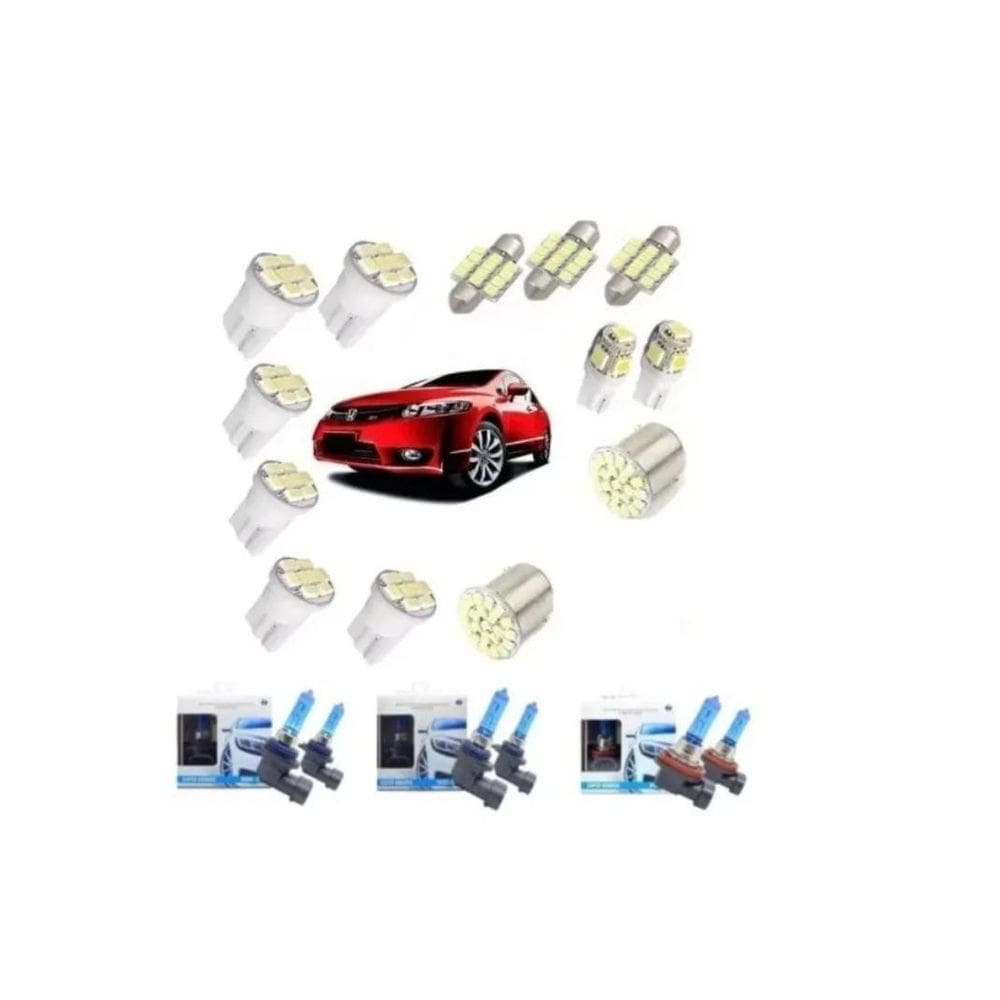 Kit Lâmpada Led Super Branca Honda New Civic 2007 A 2011