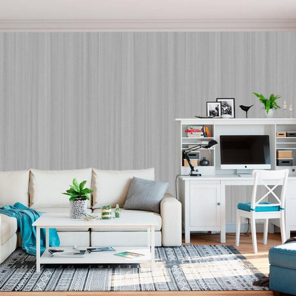 Papel De Parede Madeira Lâmina Cinza Escura Autocolante Sala