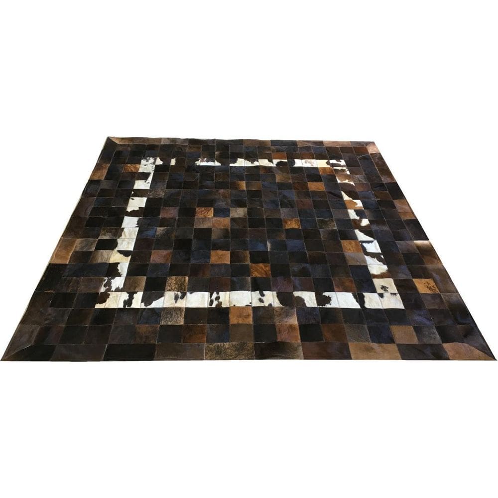 Tapete De Couro Marrom Exótico Listra 2,00X2,00 Com Bordas