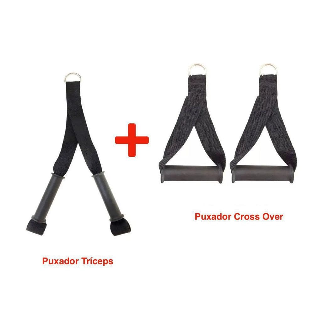 Puxador De Mão Cross Over + Puxador Fita Para Tríceps