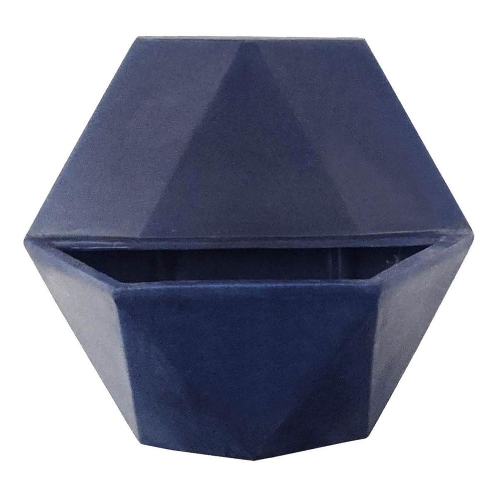 Vaso De Parede Sextavado  Jardim Vertical 30X33 Azul Marinho