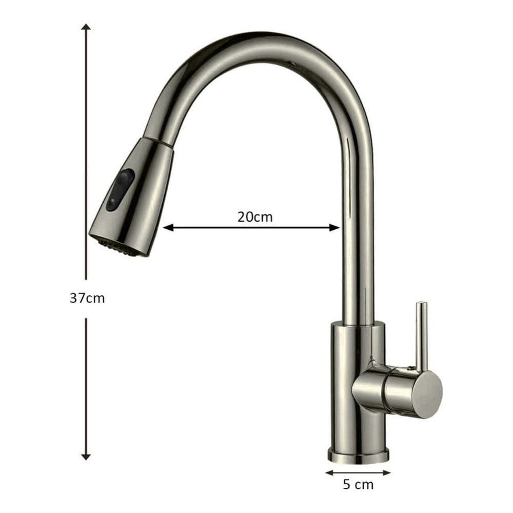 Torneira Gourmet Monocomando Extensivel Escovada