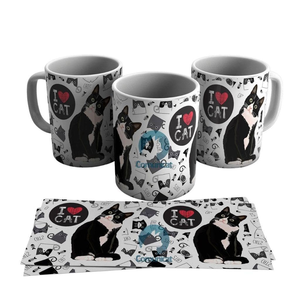 Caneca Personalizada I Love Cat - Caneca Para Gateiros