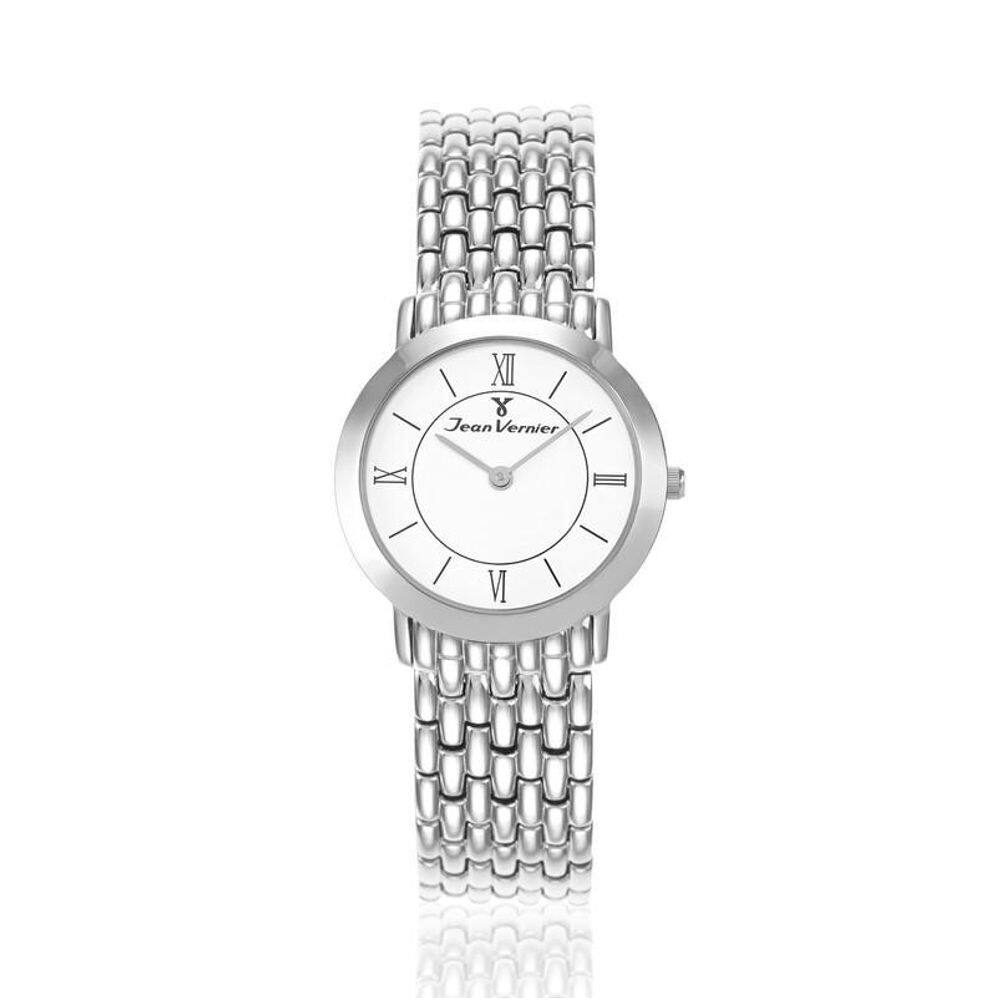 Relógio Pulso Jean Vernier Pulseira De Aço Unissex Jv03100