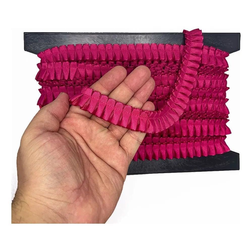 Fita Gorgurão Babadinho Drapeada 22Mm: Toque Elegan Pink