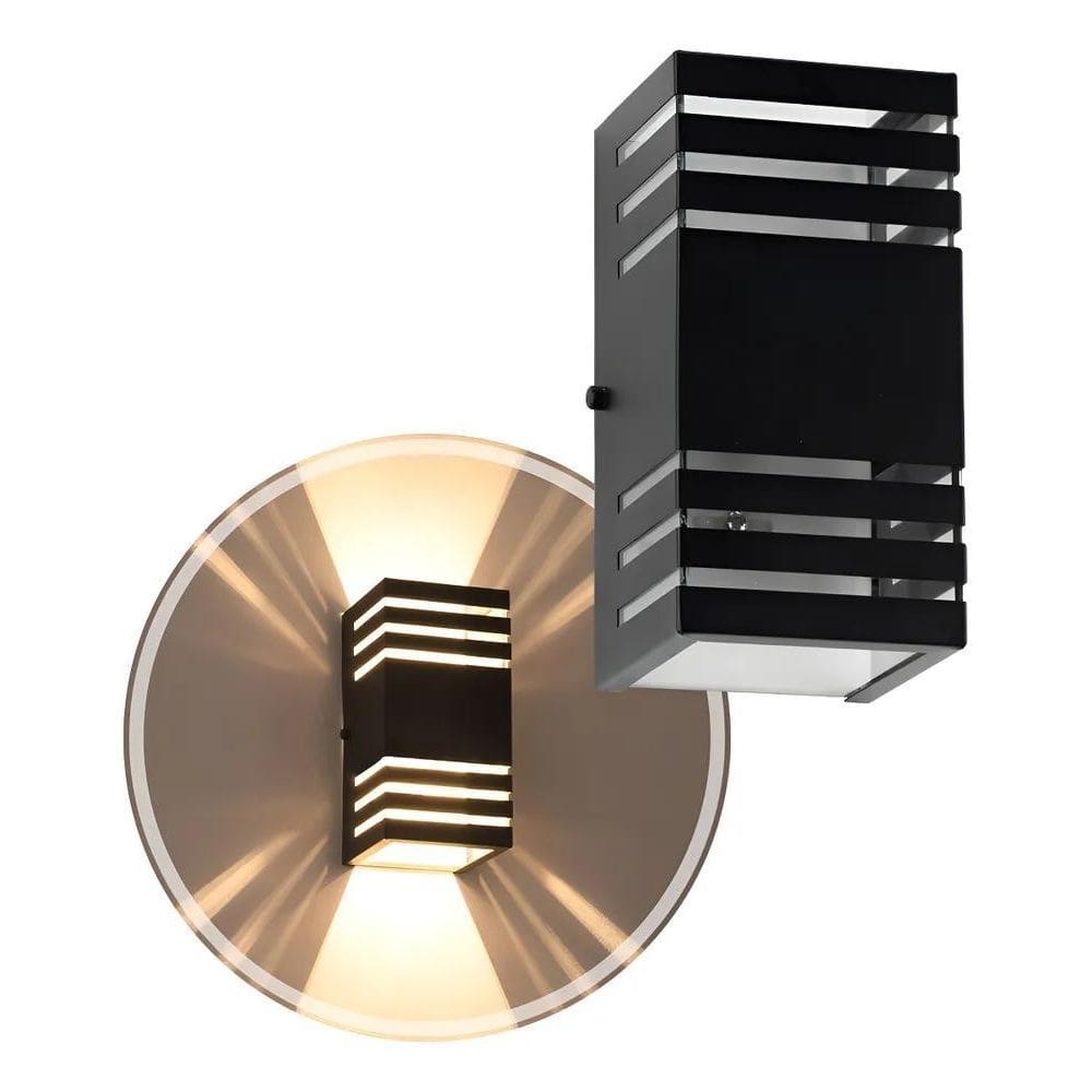 Arandela 2 Focos Facho Efeito Luminoso Preto Alumínio