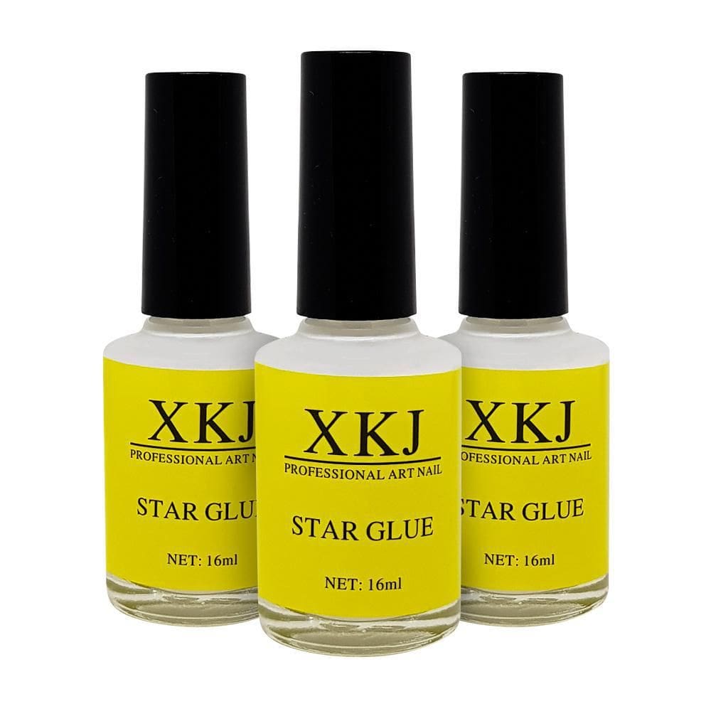Kit 3 Colas Foil Xkj Star Glue Unhas Gel Acrigel Foils 16Ml