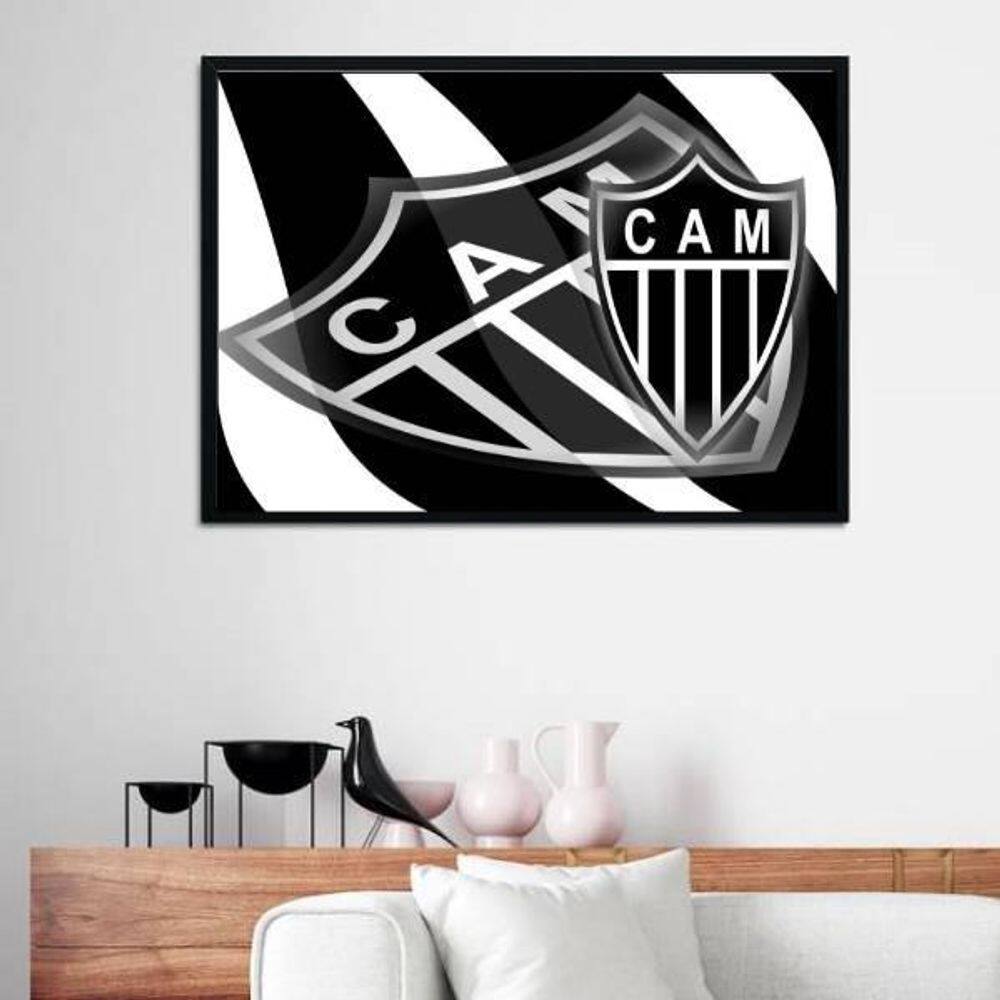 Quadro Decorativo Clube Atlético Mg Escudo Projetado