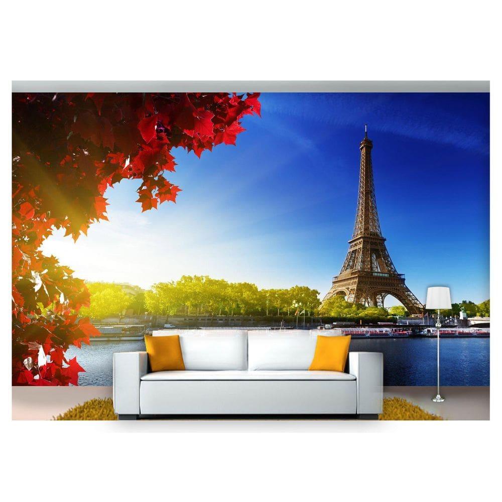 Papel De Parede Paris Torre Eiffel Folhas 3D Ncd140