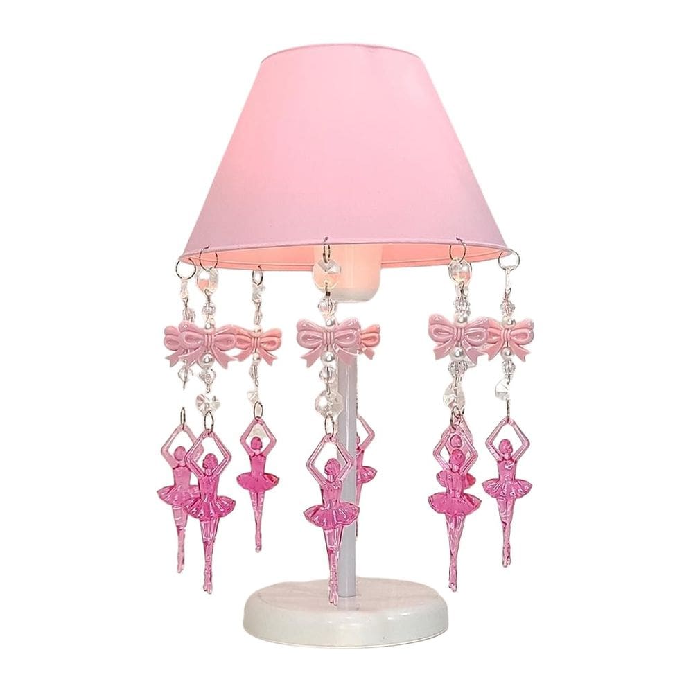 Luminária Artesanal Rosa Bebê - 30cm - Quarto Bebê