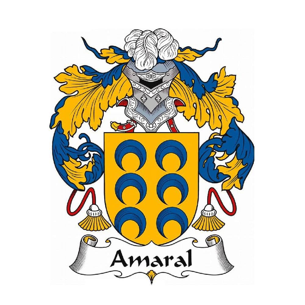 Pôster Heráldica Brasão Da Família Amaral 32X43 Cm