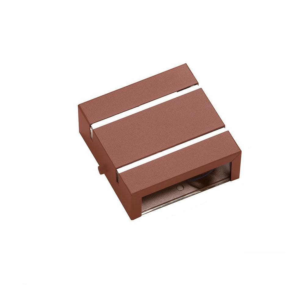 Arandela Externa De Parede 2 Focos E 2 Frisos Marrom Ar1112