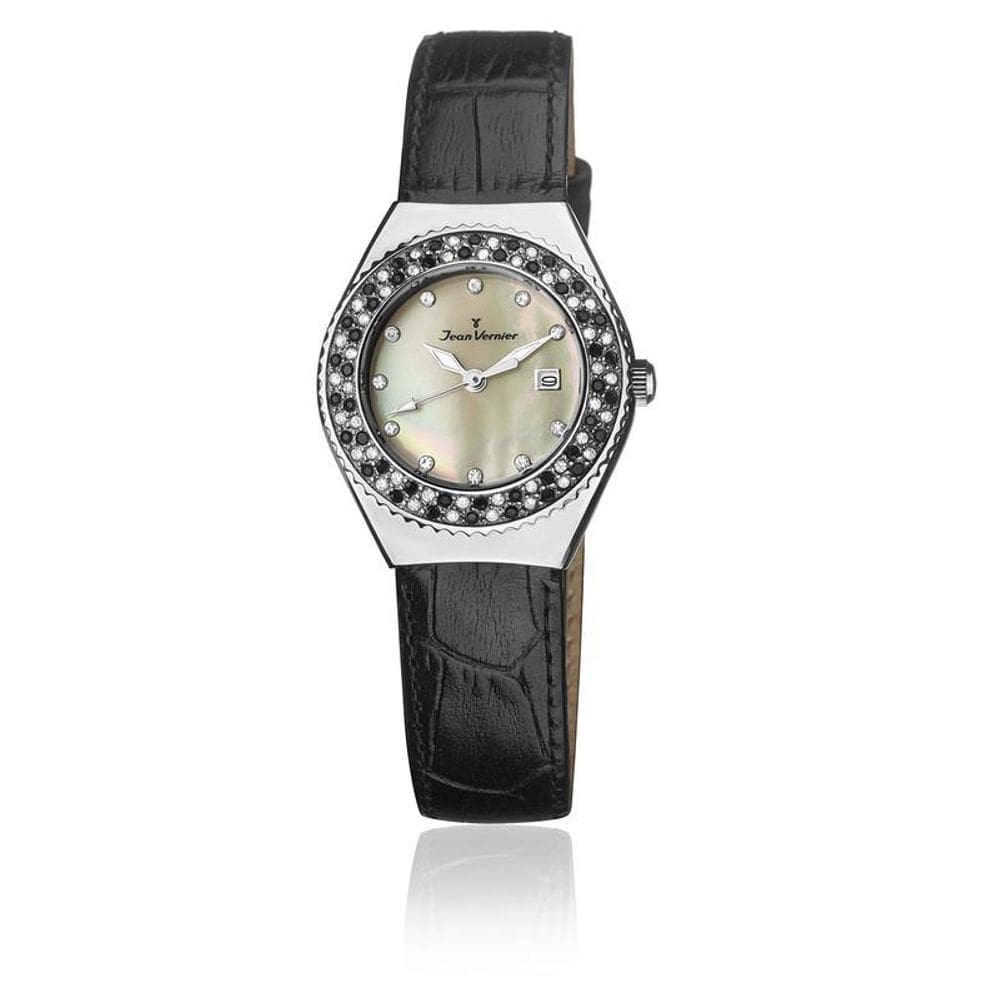 Relógio De Pulso Jean Vernier Feminino Com Pedras Jv10794
