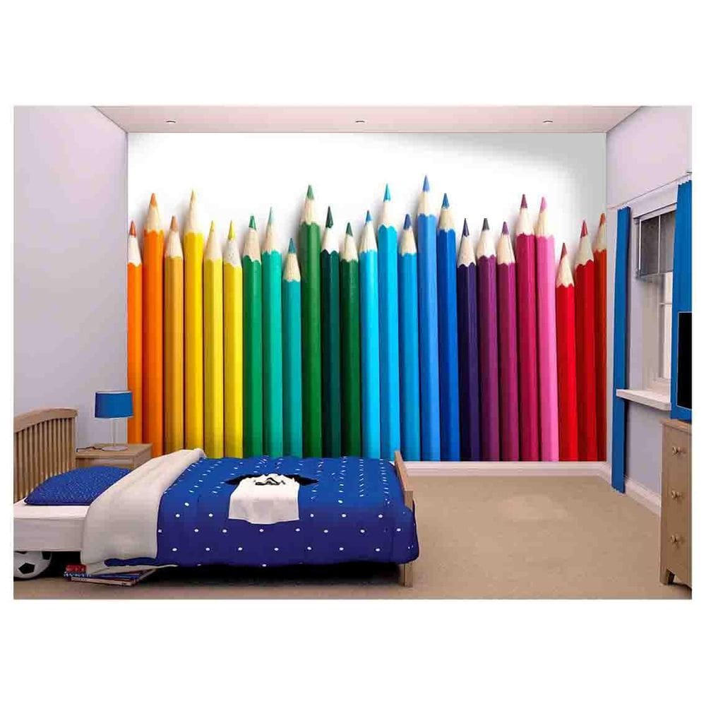 Papel De Parede Infantil Lápis De Cor Escola  Azs100