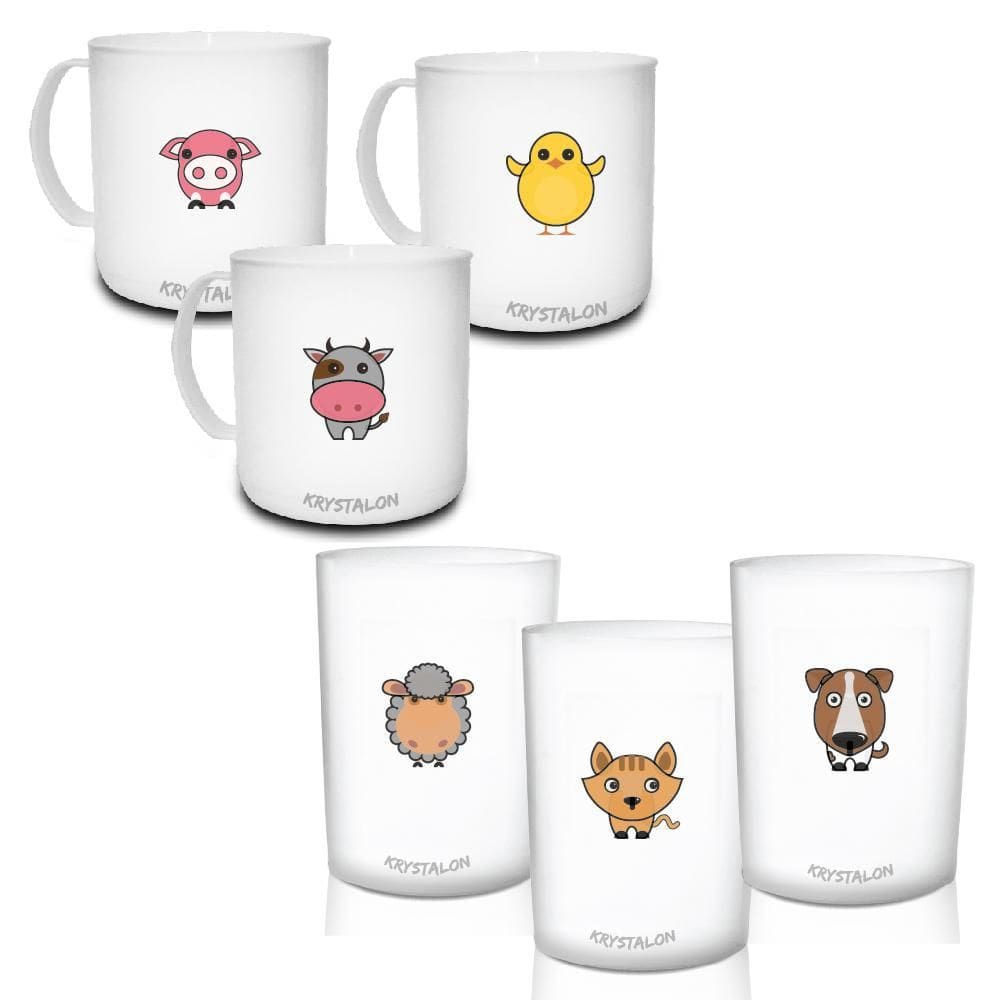 Kit 3 Canecas E 3 Copos Animais Para Dia Das Crianças