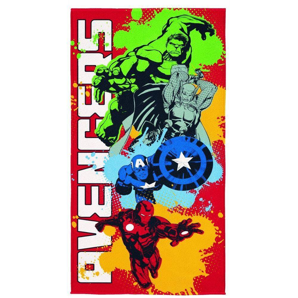Toalha Aveludada Estampada Avengers 70 Cm X 1,40 M