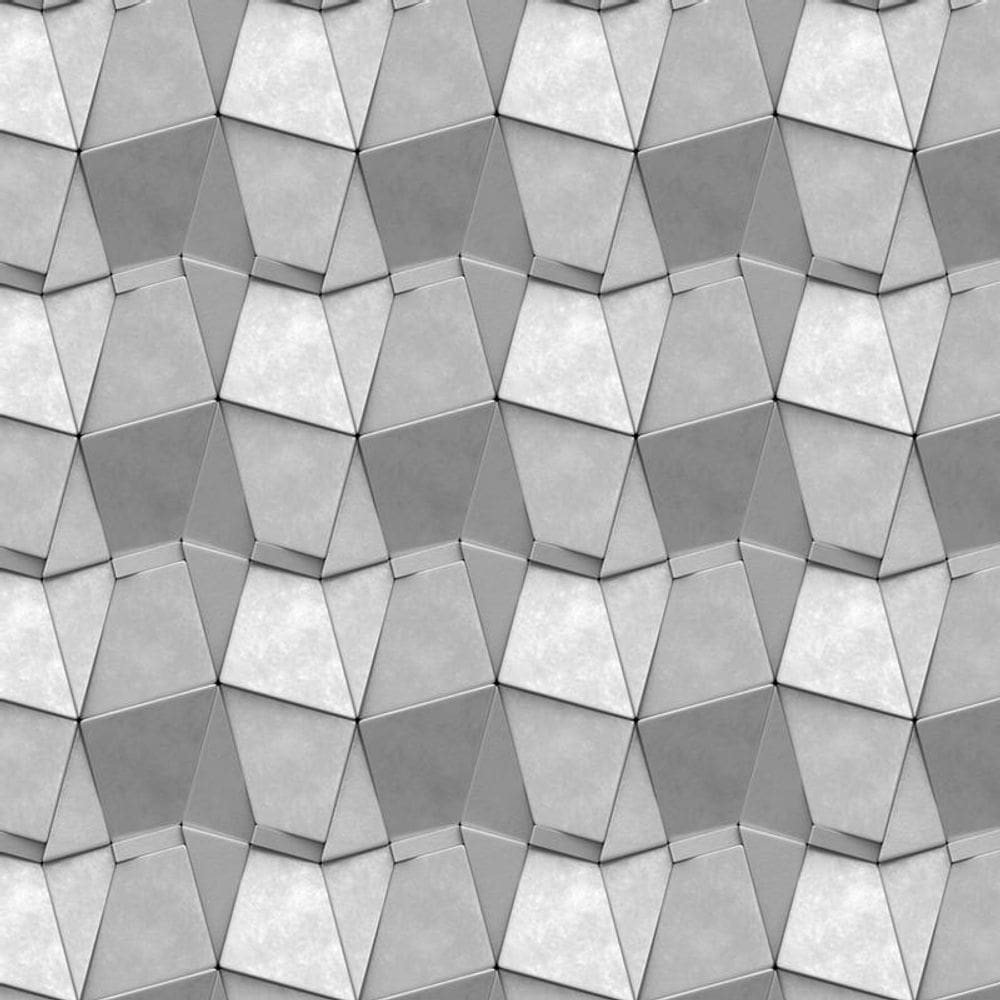 Papel De Parede 3D Desenho Geometrico Cinza Adesivo Lavavel