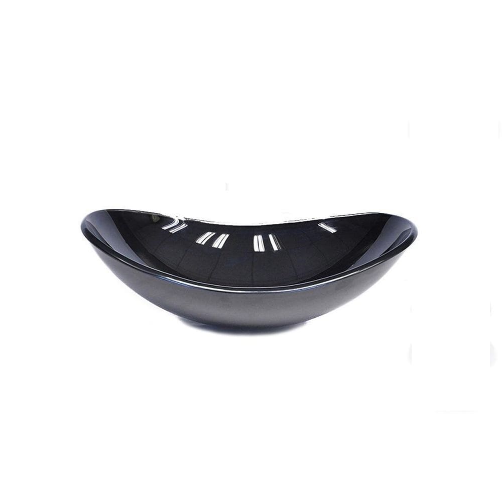 Cuba De Vidro Oval 47Cm Preta