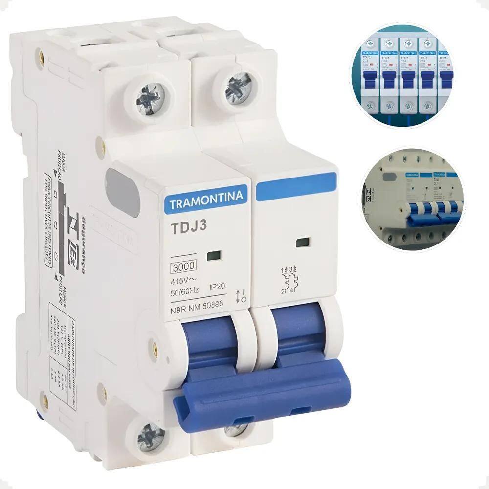 Disjuntor Bipolar Tramontina 10A-63A Segurança D 50A