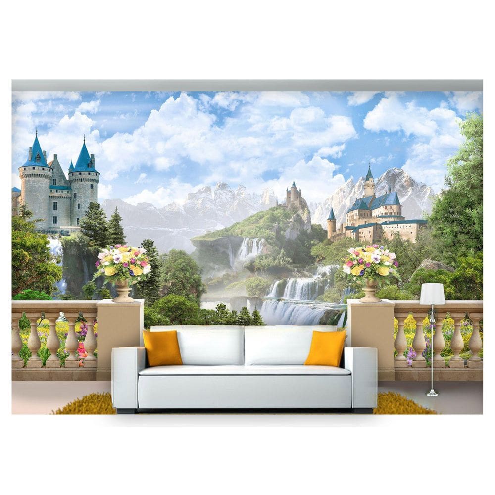 Papel De Parede Paisagem Castelos Cachoeira  Dah08