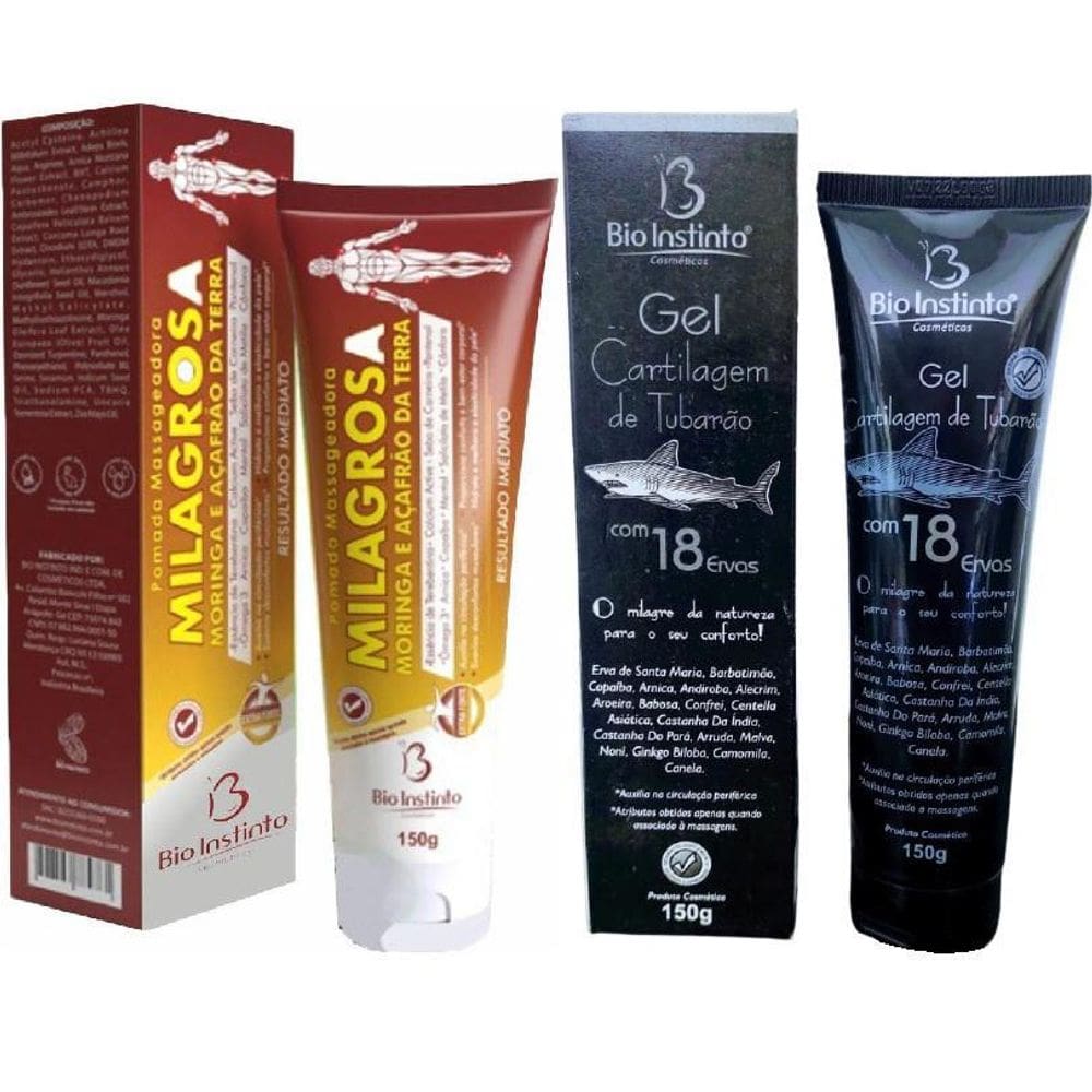 Kit Pomada Milagrosa + Gel Cartilagem De Tubarão 150G
