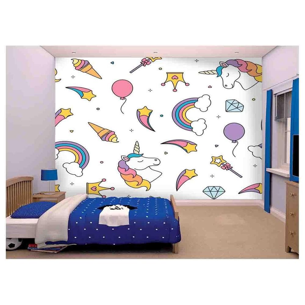 Papel De Parede Infantil Unicórinio Arco Iris  Azs130