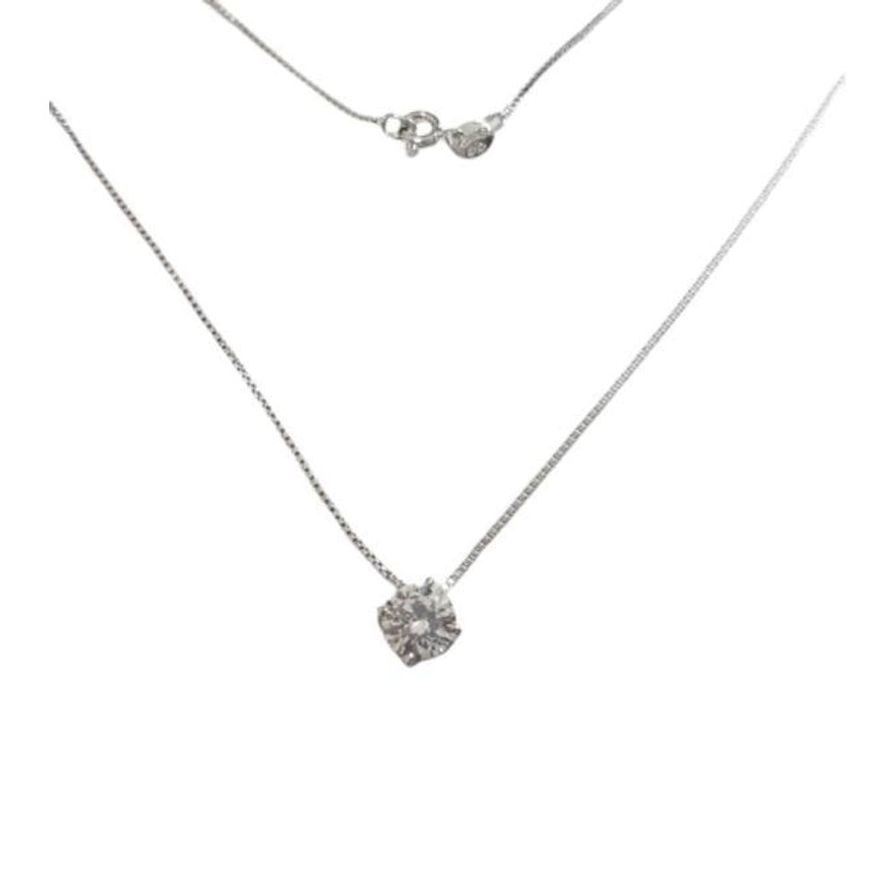 Ponto De Luz Prata Com Ródio - Corrente E Zircônia Branca