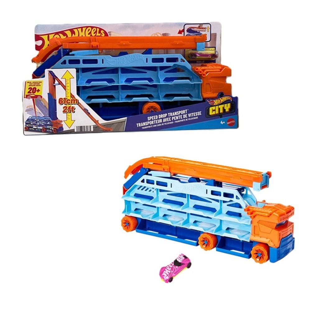 Hot Wheels City Caminhão Speed Drop Transport Hauler - Mattel