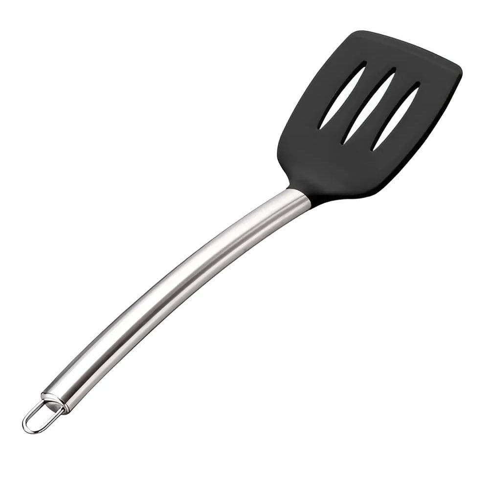 Espátula Vazada P/ Tapiocas Omelete Panquecas Cabo em Aço Inox 35cm