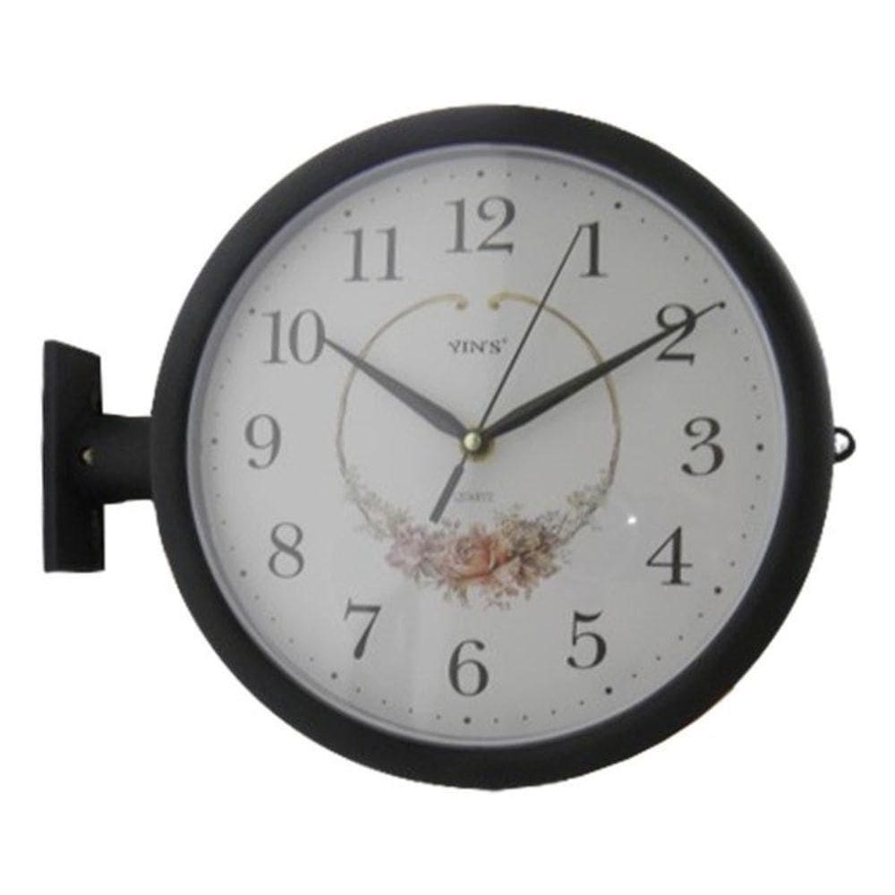 Relogio Retro Dupla Face Estaçao De Trem Vintage Parede Decorativo Preto Luxo