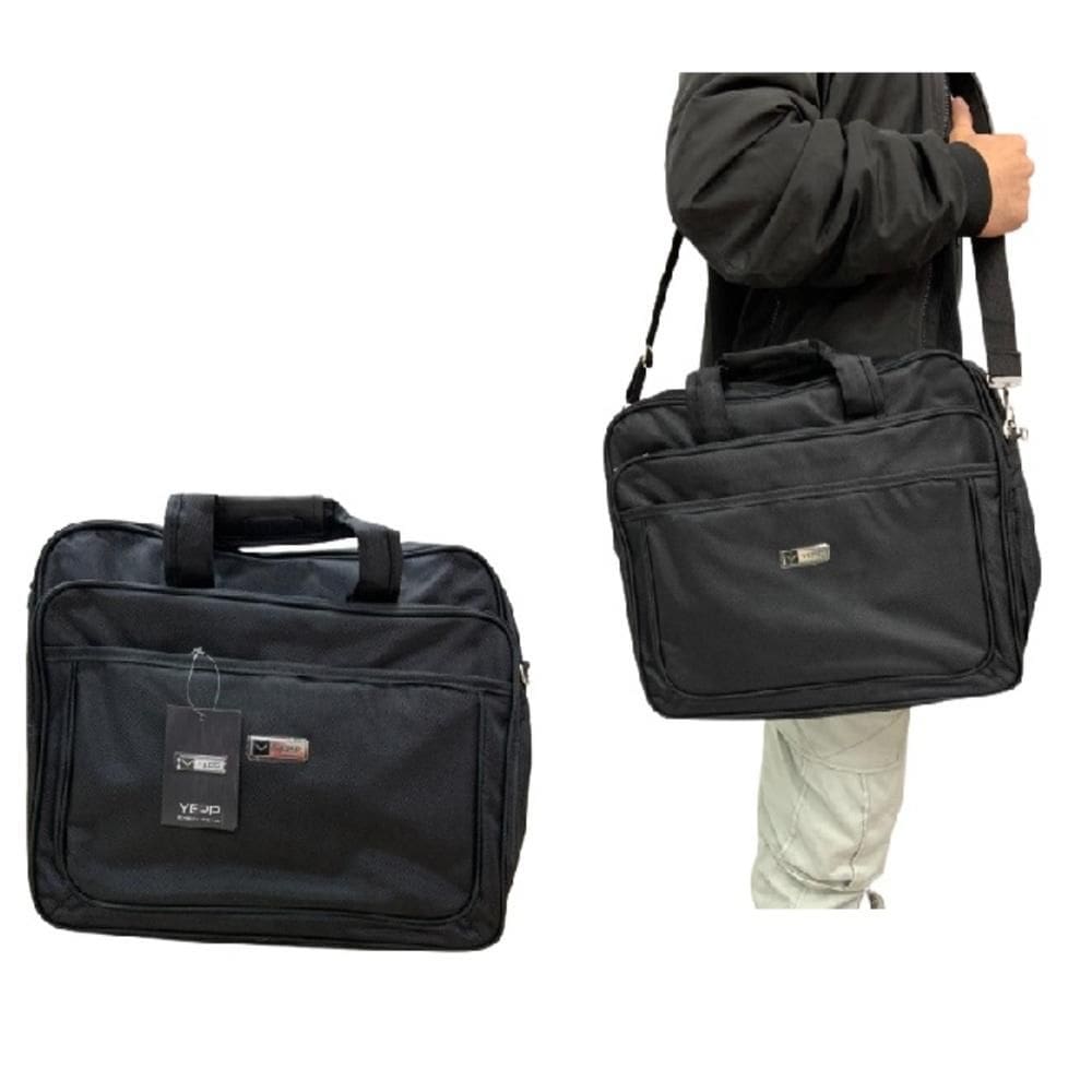 Pasta 2 Em 1 Mochila 4 Bolsos Maleta Notebook Executiva Expansivel Laptop Casual Tiracolo Preta