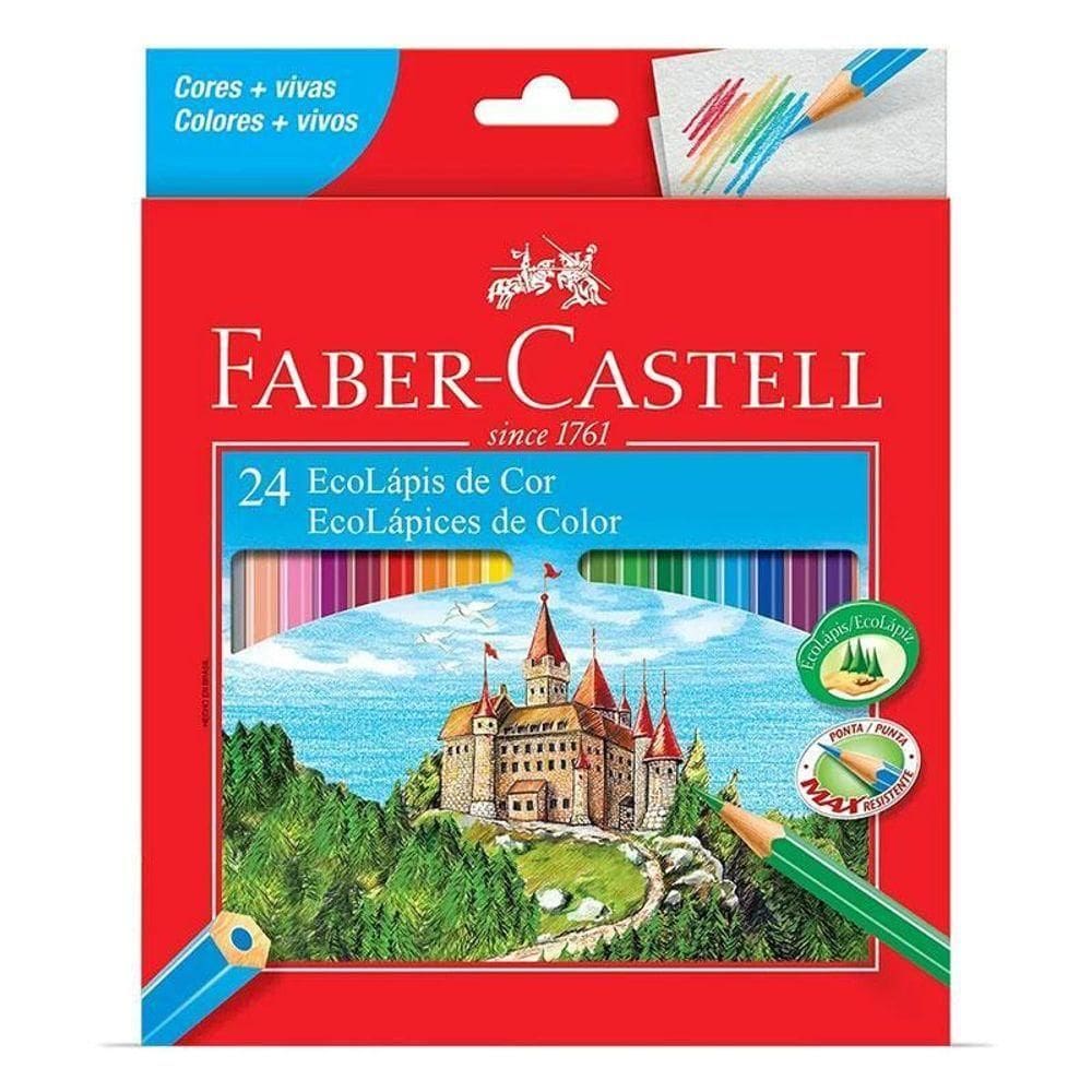Lápis De Cor Ecolápis 120124 24 Cores - Faber Castell
