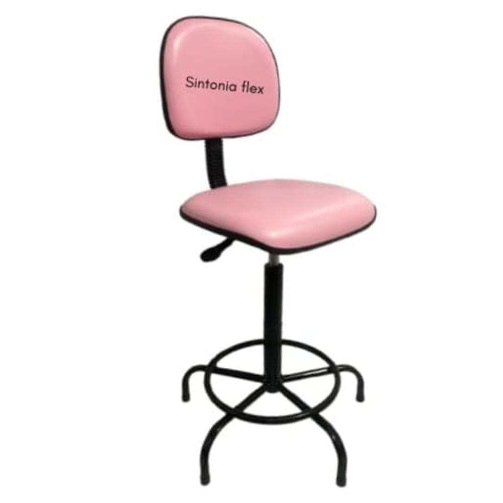 Cadeira caixa alta apoio de pé base fixa corano rosa bebe