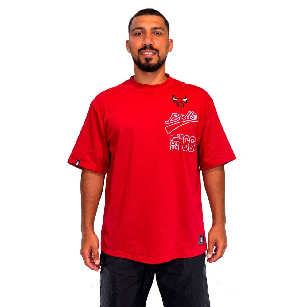 Camiseta Nba Masculina Chicago Bulls Vertical Oversize