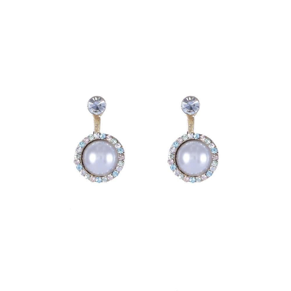 Brinco Ear Jacket Armazem Rr Bijoux Pérola Com Cristais