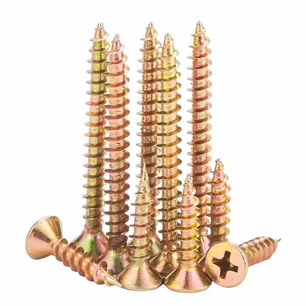 Kit 100 Parafuso Chipboard Phillips Para Madeira Mdf 4,5X60