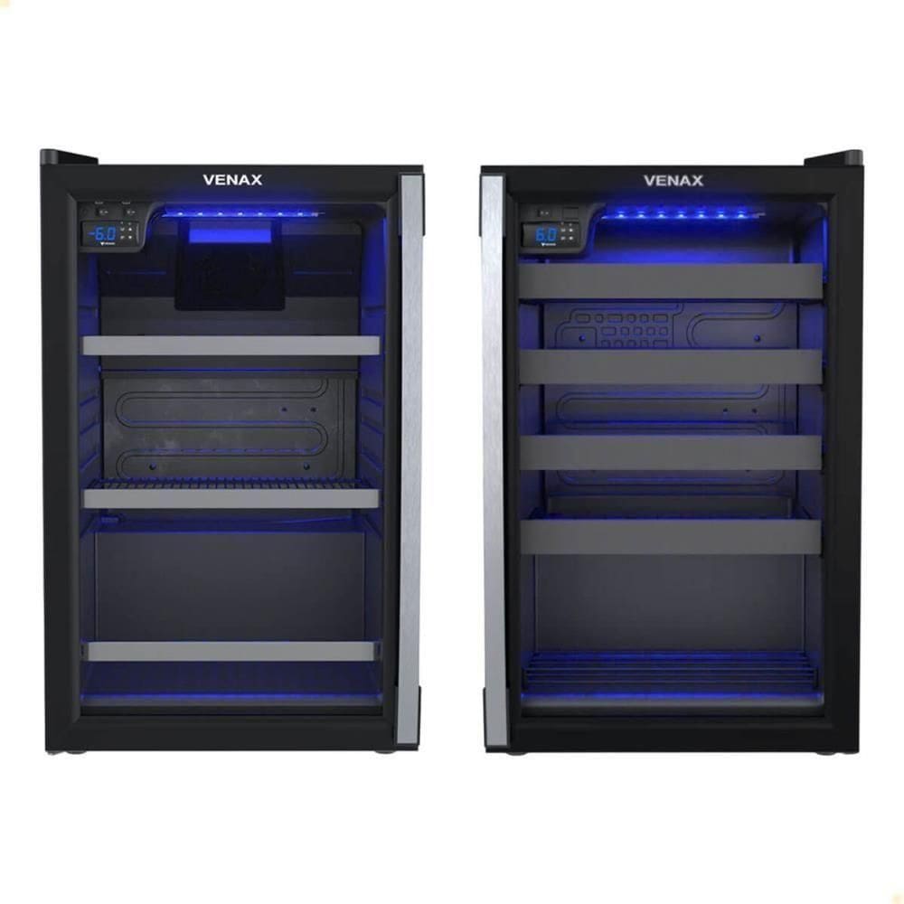 Conjunto Venax Cervejeira Blue Light E Adega Piubella Preto Fosco Porta Invertida 220V