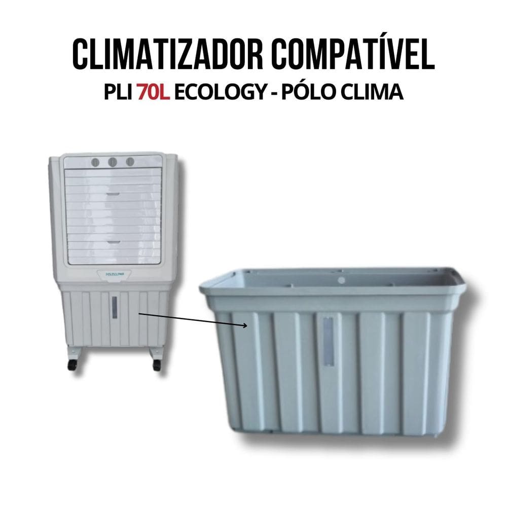 Reservatório Plástico Para Climatizador Portátil De 70litros Cinza