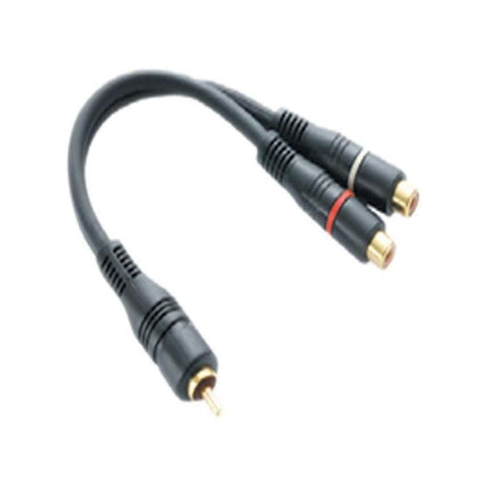 Cabo áudio Y1 Rca Macho + 2 Rca Fêmea Gold 5mm