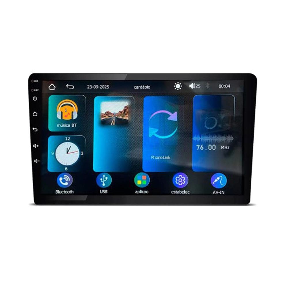 Central Multimídia MP5 Tela de 9” Polegadas Carplay e Android Auto Sem Fio - Roadstar RS-7009BR PLUS